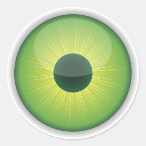 Green Halloween Eyeball Stickers