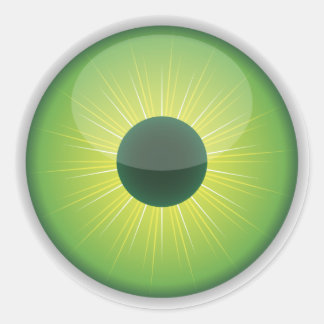 Green Halloween Eyeball Stickers