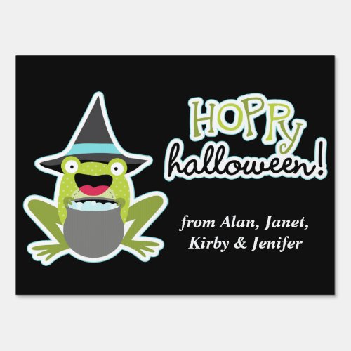 Green Halloween Frog Personalized Sign