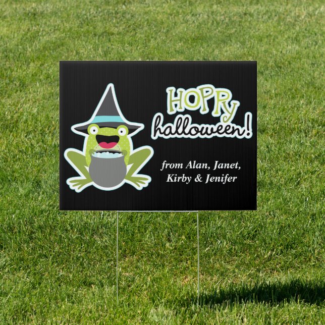 Green Halloween Frog Personalized Sign (Insitu)