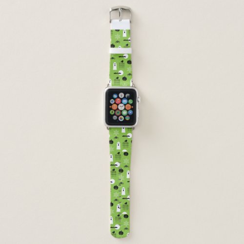 Green Halloween Fun Pattern Apple Watch Band