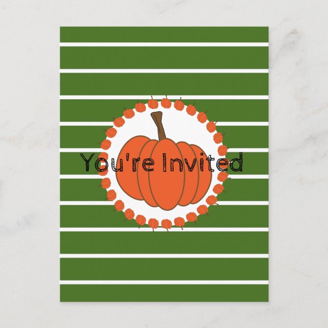 Green Halloween Party Invitation Postcard (Front)