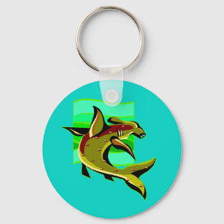 Green Hammerhead Shark Keychain