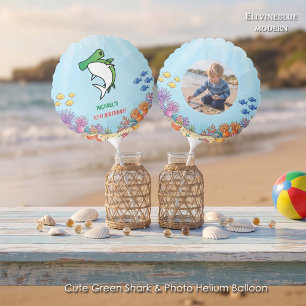 Green Hammerhead Shark Ocean Birthday & Photo Balloon