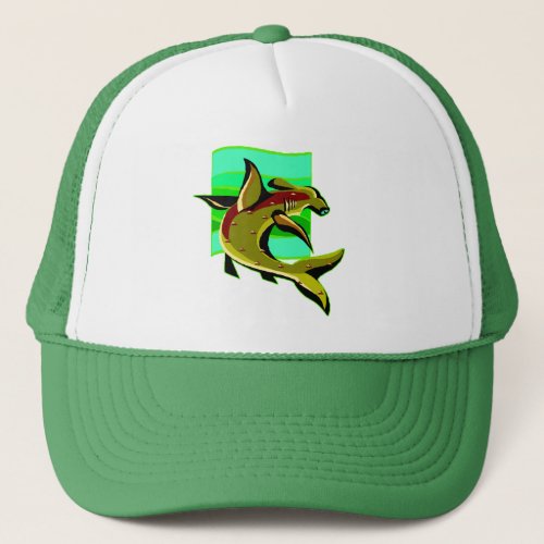 Green Hammerhead Shark Trucker Hat