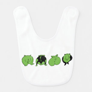 Green Hamster Butts Baby Bib