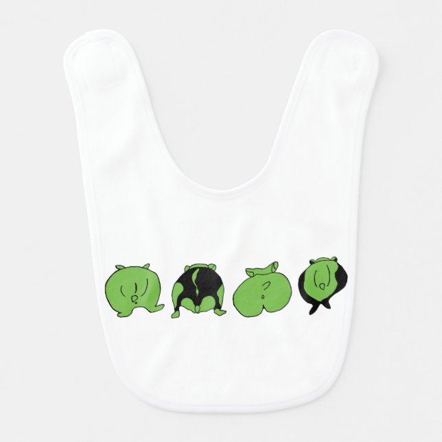 Green Hamster Butts Baby Bib (Front)