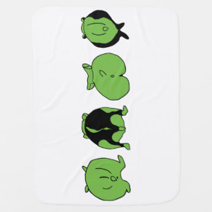Green Hamster Butts Baby Blanket