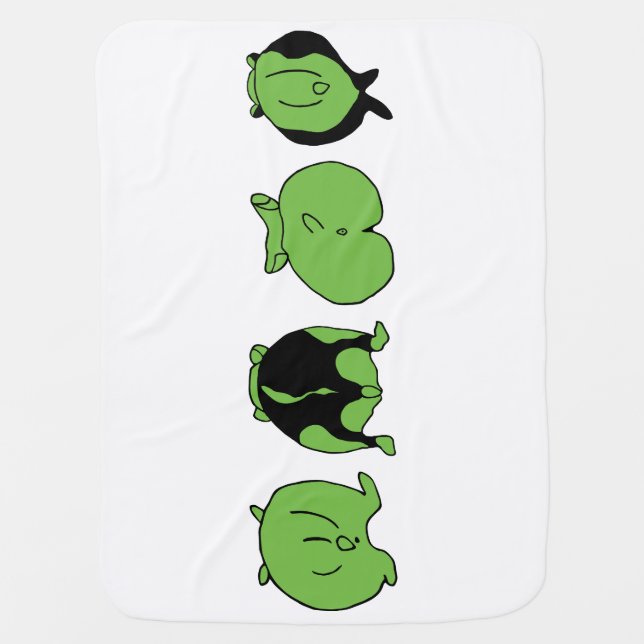 Green Hamster Butts Baby Blanket (Front)