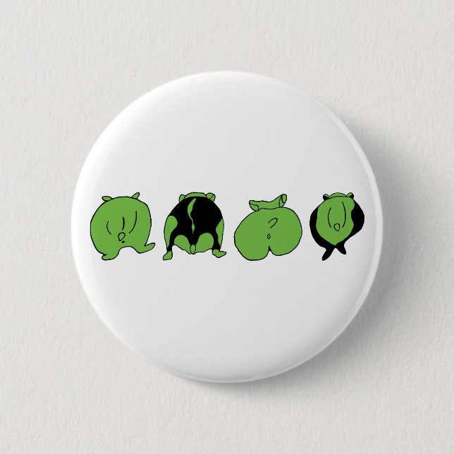 Green Hamster Butts Button (Front)