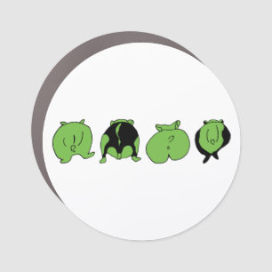 Green Hamster Butts Car Magnet