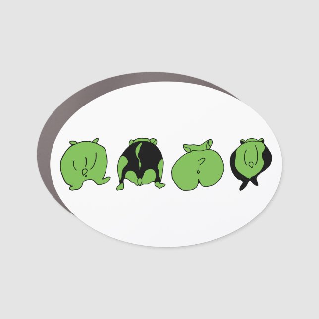 Green Hamster Butts Car Magnet (Front)