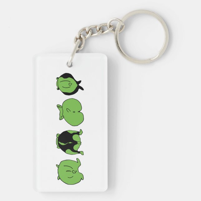 Green Hamster Butts Keychain (Back)