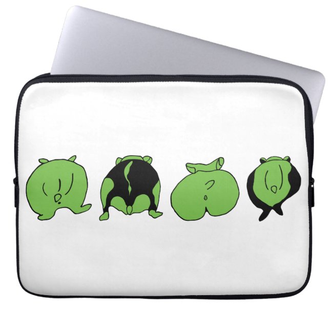 Green Hamster Butts Laptop Sleeve (Front)