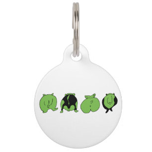 Green Hamster Butts Pet ID Tag