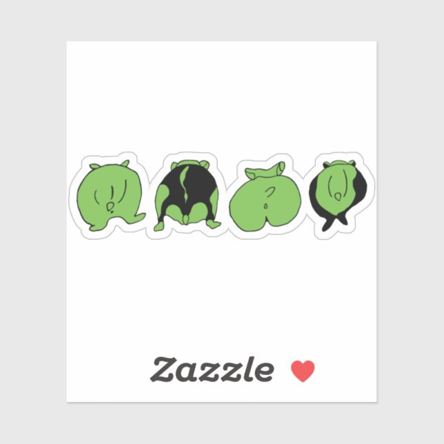 Green Hamster Butts Sticker (Sheet)