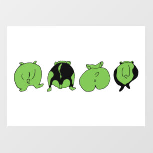 Green Hamster Butts Window Cling