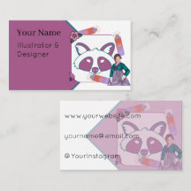 Green Hanbok & Glow Mist Raccoon Art