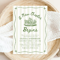 Green Hand Drawn A New Chapter Begins Baby Shower