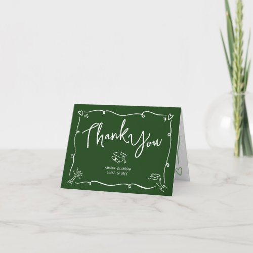 Green Hand Drawn Doodle Style Graduation Quirky