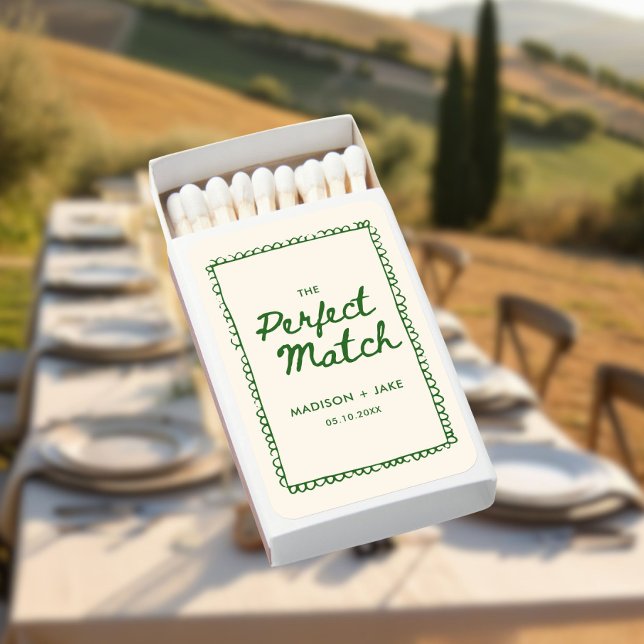 Green Hand Drawn Frame Perfect Match Wedding (Creator Uploaded)