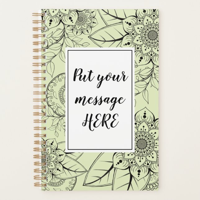Green hand drawn Mandala Weekly Planner (Front)