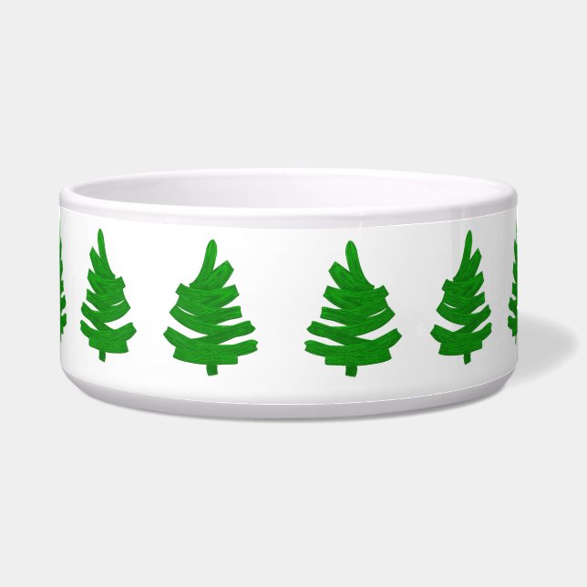 Green hand-drawn trees. bowl (Front)