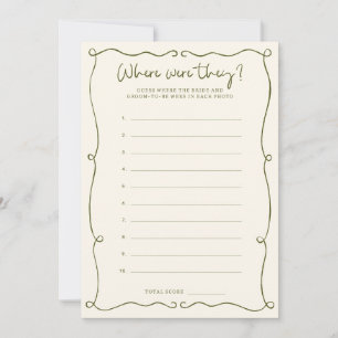 Green Hand-Drawn Where were they Game Card