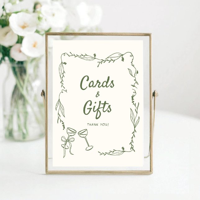 Green Hand Drawn whimsical Cards Gifts Poster (Creator Uploaded)