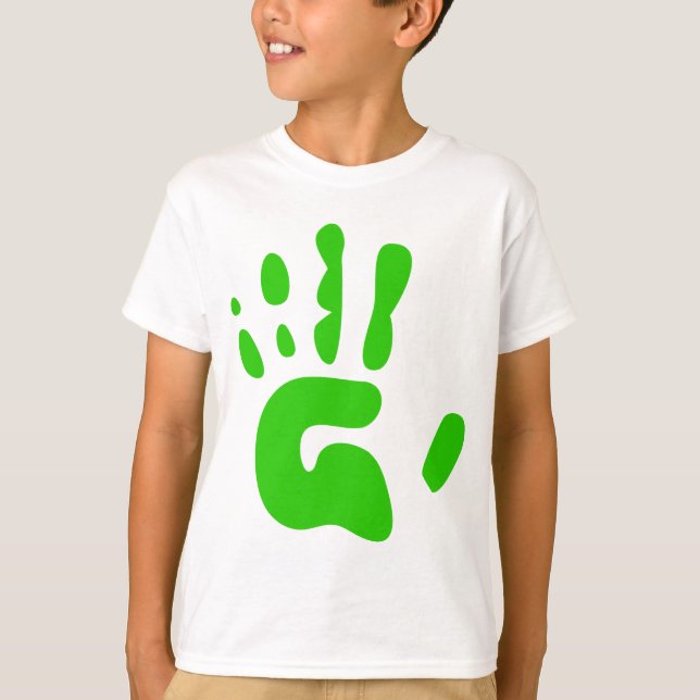Green Hand Print T-Shirt (Front)
