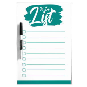 Green handmade brush Organized to do list Dry Erase Board