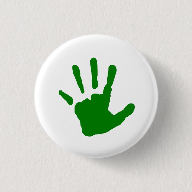 Green Handprint Button (Front)