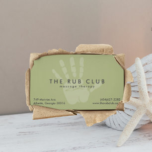 Green Handprint Massage Therapy Business Card