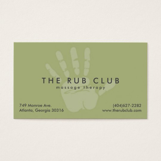 Green Handprint Massage Therapy Business Card