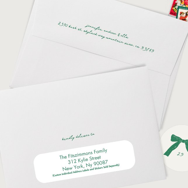 green handwritten ink holiday custom christmas envelope (Creator Uploaded)