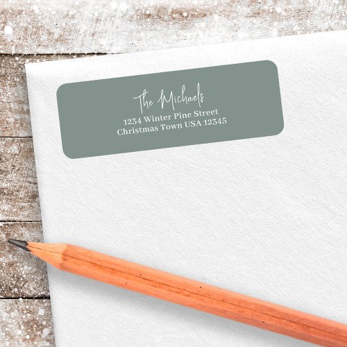 Green Handwritten Script Return Address Label