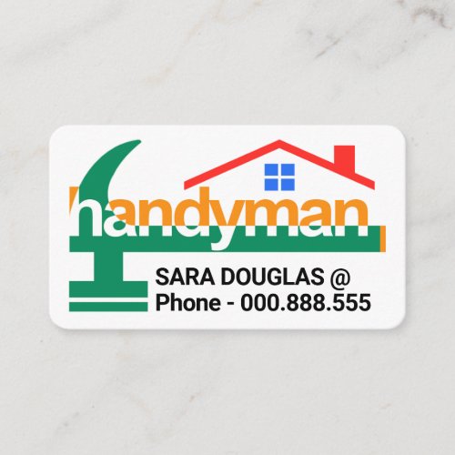 Green Handyman Hammer Building Business Card