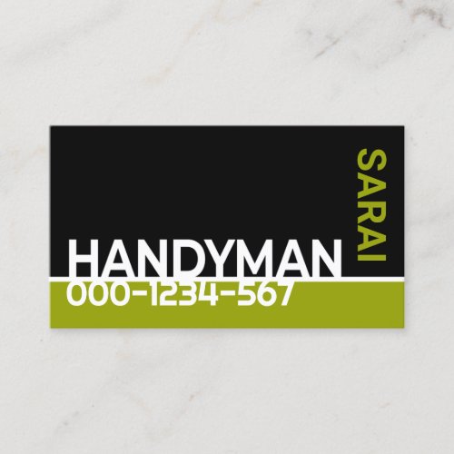 Green Handyman Signage Home Repair Business Card