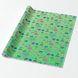 Green Hanukkah Pattern  Wrapping Paper<br><div class="desc">Green Hanukkah Pattern Wrapping Paper</div>
