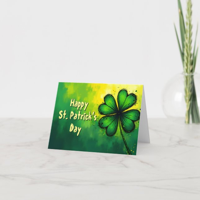Green, Happiness & Joy - Happy St. Patrick's Day! Card (Front)
