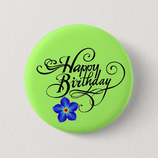 Green Happy Birthday Button