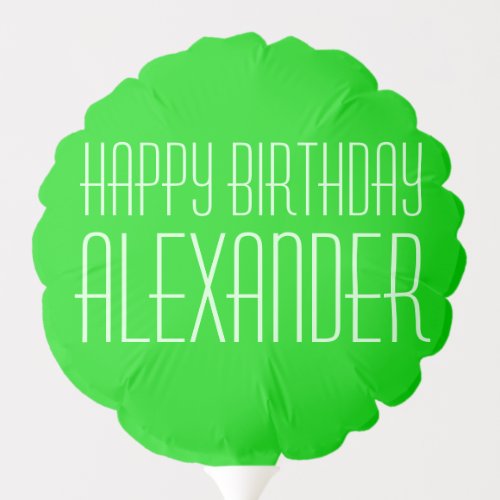 Green Happy Birthday Personalized Balloon