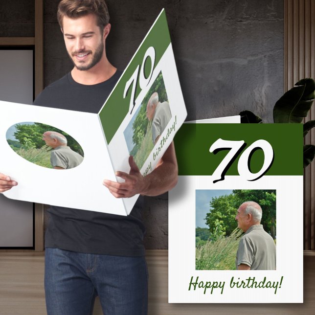 Green Happy Birthday Photo Big Giant Card (Creator Uploaded)