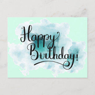 Green Happy Birthday Post Card