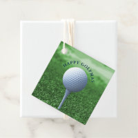 Green Happy Golfmas Holiday Gift Tags for Golfers