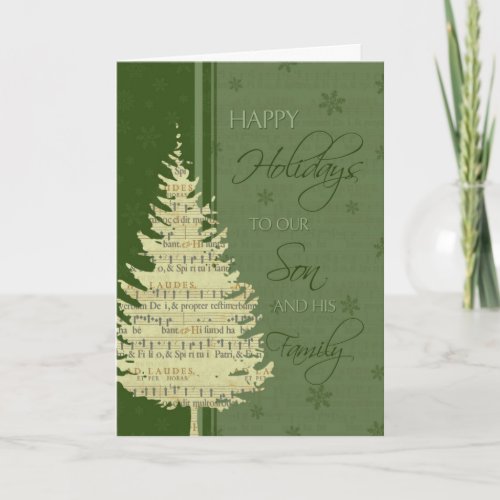 Green Happy Holidays Christmas Card