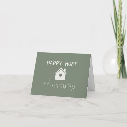 Green Happy Home Anniversary Real Estate  Card