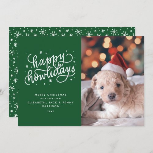 Green Happy Howlidays Christmas Holiday Card