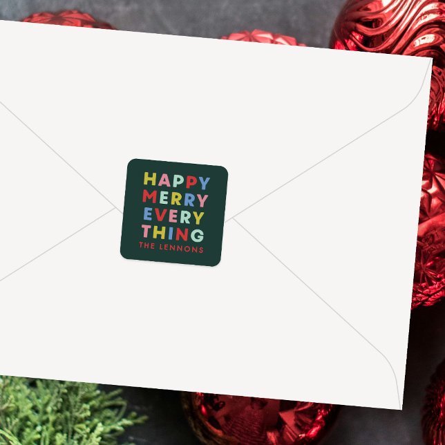 Green Happy Merry Everything Christmas Sticker (Creator Uploaded)