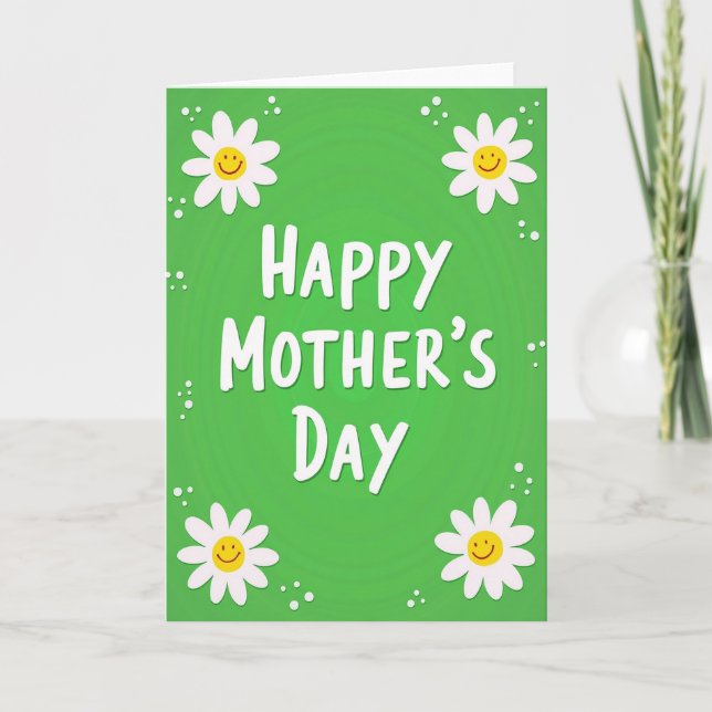 Green Happy Mothers Day Card (Front)